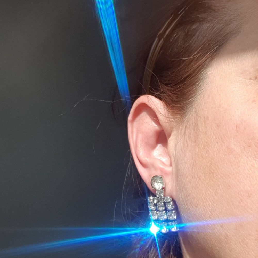 Vintage earrings with sparkling stones